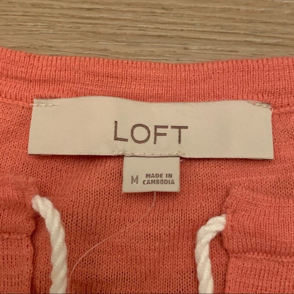 Loft Tasseled Tie Neck Tunic Sweater Size M - Picture 7 of 8